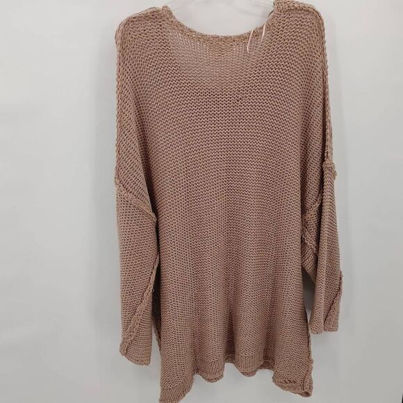NWT Easel Los Angeles Plus Size 2X/3X Simple Answers Sweater Mauve.Armpit to ar - Picture 8 of 8